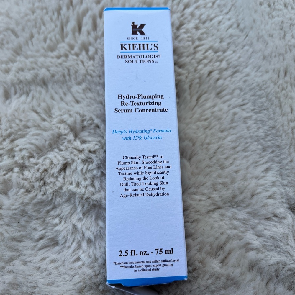 Brand new kiehl's hydro-plumping re-texturizing serum concentrate 2.5oz